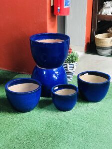 Indoor Ceramic Vase Blue